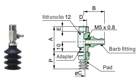 Bellows With Lock Ring Vacuum Suction Cups Zp2 J