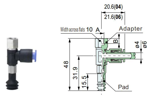 Bellows Without Lock Ring Vacuum Suction Cups Zp2 J